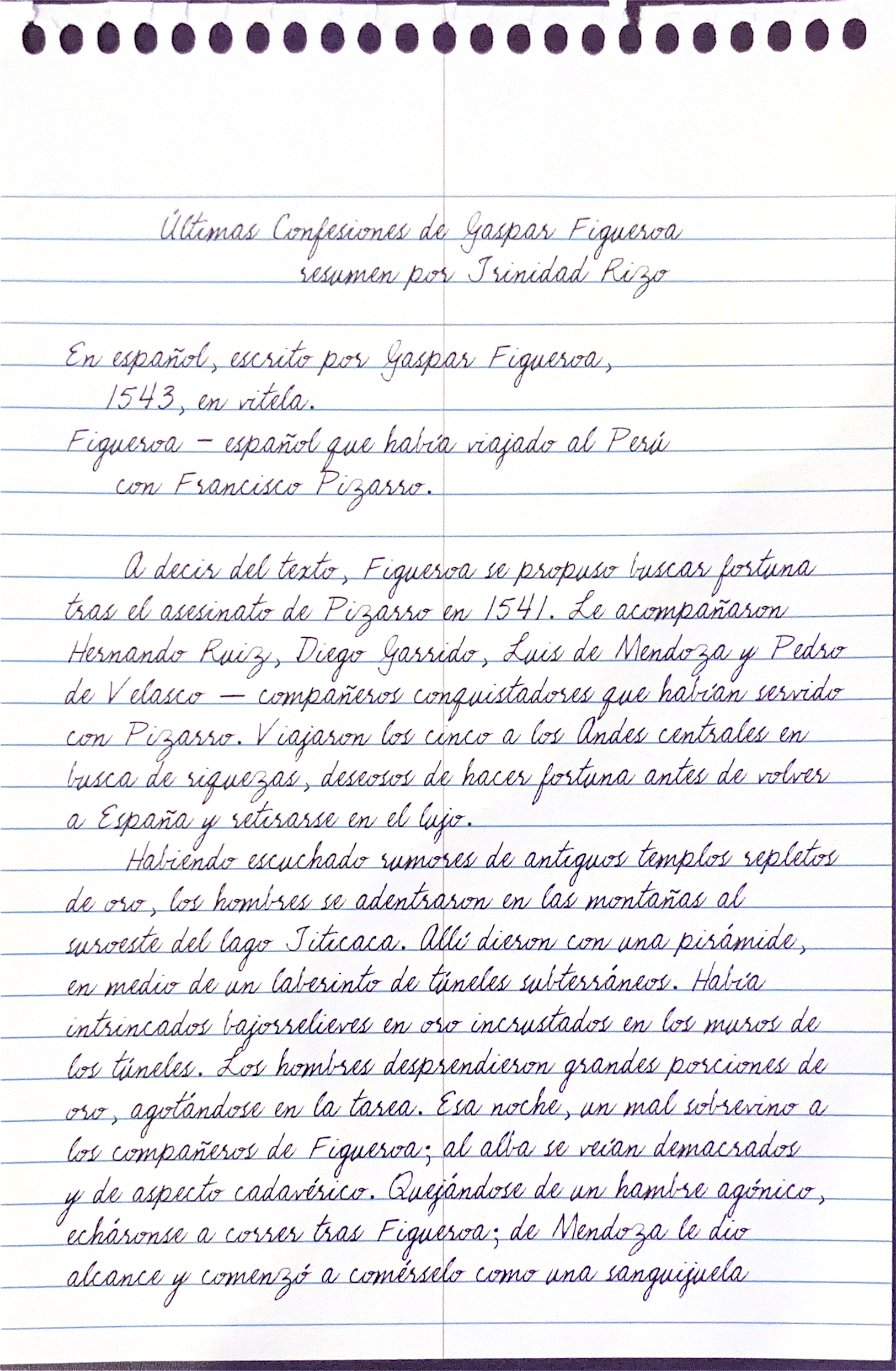 “Trinidad’s notes”